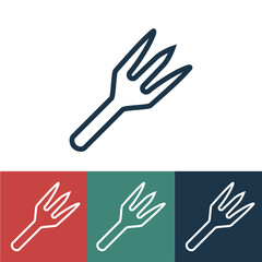 Linear vector icon with fork