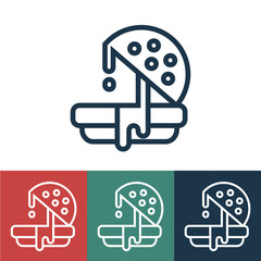 Linear vector icon with juicy burger