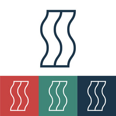 Linear vector icon with bacon