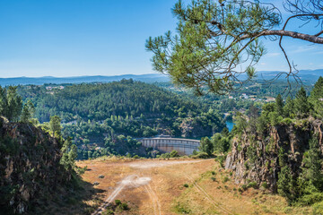 Landscape in belvedere overlooking the Cabril dam and clearing between hills, Pedrogão Pequeno PORTUGAL
