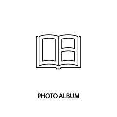 Photo album icon. Symbol photo book copy centers. Vector illustrations to indicate product categories in the print shop