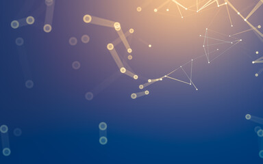 Abstract background. Molecules technology with polygonal shapes, connecting dots and lines....