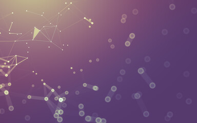 Abstract background. Molecules technology with polygonal shapes, connecting dots and lines....