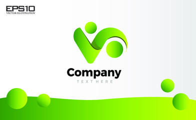 Letter V, company brand logo, abstract logo design