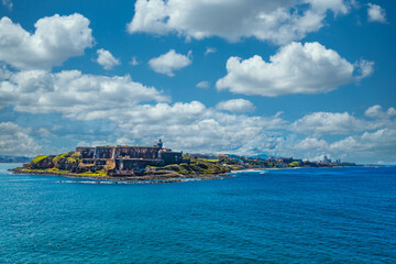 Fototapeta premium The old fort of El Morro on the coast of San Juan Puerto Rico