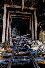 Fototapeta premium Derelict, Collapsing Narrow Gauge Tunnel - East Broad Top Railroad - Pennsylvania