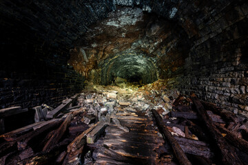 Collapsed Tunnel with Granite Stone Lining - Abandoned Sand Patch Tunnel - Pennsylvania