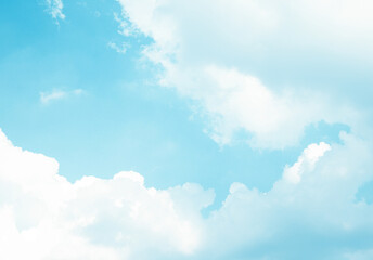 Blue sky and cloud, Soft pastel gradient color, Sky abstract background