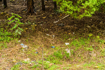 Trash and debris on ground