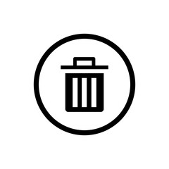 Delete icon isolated on circle button