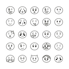 bundle of emojis faces set icons