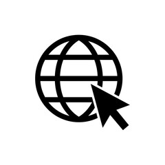 Globe go to web icon vector illustration