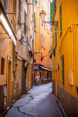 Fototapeta na wymiar The historic district of Nice with its colorful buildings - travel photography