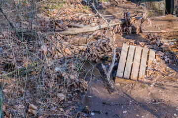 Wooded pallet and other pollution