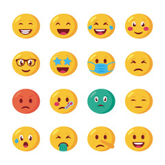 Fototapeta premium bundle of emojis faces set icons