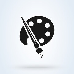 Paint palette. vector Simple modern icon design illustration.