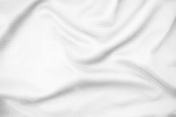 Abstract white fabric texture background. Wavy white cloth.