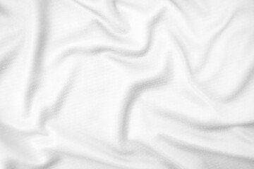 Abstract white fabric texture background. Wavy white cloth.