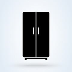 Refrigerator. Simple modern icon design illustration.