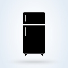 Refrigerator. Simple modern icon design illustration.