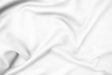 Abstract white fabric texture background. Wavy white cloth.