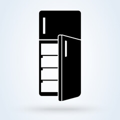 Refrigerator. Simple modern icon design illustration.