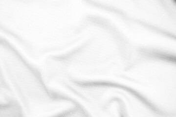 Abstract white fabric texture background. Wavy white cloth.