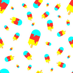 Ice Cream seamless pattern, graphic design template, vector illustration