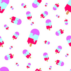 Ice Cream seamless pattern, graphic design template, vector illustration