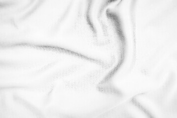 Abstract white fabric texture background. Wavy white cloth.