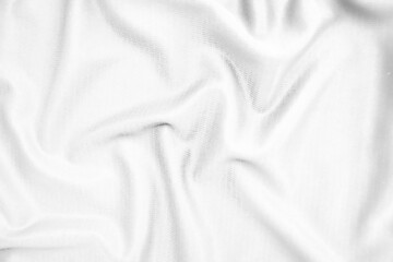 Abstract white fabric texture background. Wavy white cloth.