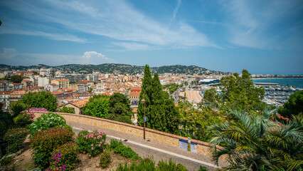 Fototapeta premium Aerial view over the city of Cannes at the French riviera - travel photography