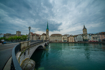 Skyline of the city of Zurich in Switzerland - travel photography