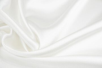 Naklejka na ściany i meble White satin fabric with gentle curves