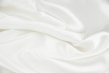 White satin fabric with gentle curves