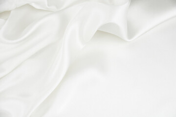 Fototapeta premium White satin fabric with gentle curves