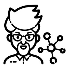 Scientist Flat Icon Isolated On White Background