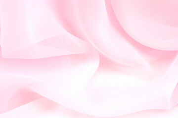 Pink satin fabric with delicate curves