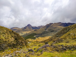 Highland landscapes of Ecuador in the Las Cajas park near the city of Cuenca