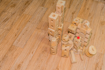 Wood block toy pieces