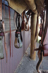 brown leather saddle