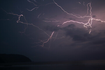 lightning in the night sky
