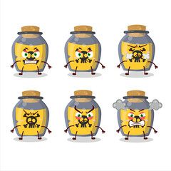 Dangerous potion cartoon character with various angry expressions