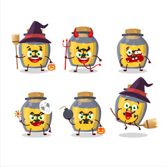 Halloween expression emoticons with cartoon character of dangerous potion