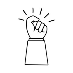 Obraz premium hand fist protest line style icon