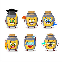 School student of dangerous potion cartoon character with various expressions