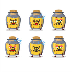 Cartoon character of dangerous potion with sleepy expression