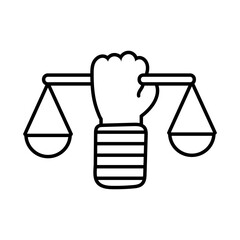hand lifting balance equality line style icon