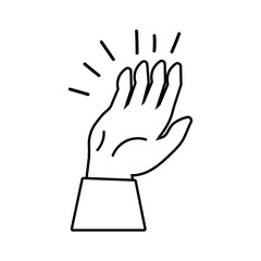 hand human stop protest line style icon