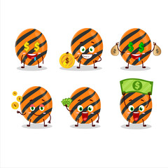 Halloween stripes candy cartoon character with cute emoticon bring money